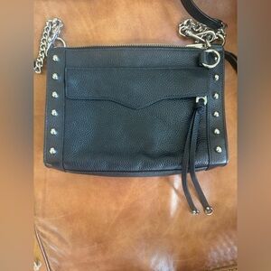 Rebecca Minkoff black leather Studded Crossbody Bag